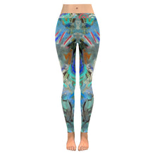 Load image into Gallery viewer, Graffiti Abstract Aqua Low Rise Leggings (Invisible Stitch) (Model L05)