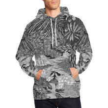 Load image into Gallery viewer, Pleasantly Paisley Black and White All Over Print Hoodie for Men/Large Size (USA Size) (Model H13)
