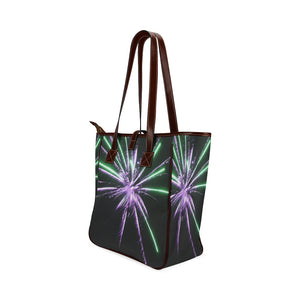 Fireworks Star Purple Classic Tote Bag (Model 1644)