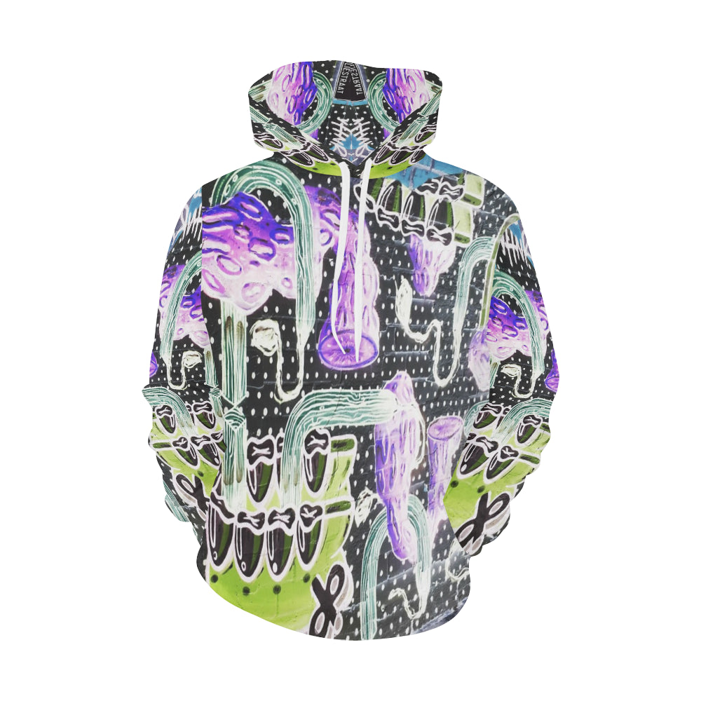Complex Graffiti Negative All Over Print Hoodie for Men/Large Size (USA Size) (Model H13)