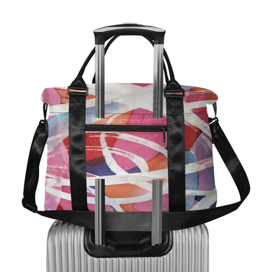 Abstract Circles Large Capacity Duffle Bag (Model 1715)