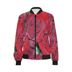 Rose Bouquet Flower All Over Print Bomber Jacket for Women (Model H36)