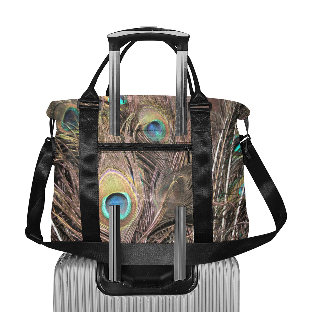 Peacock Feathers Large Capacity Duffle Bag (Model 1715)