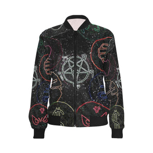 Dante's Inferno Glowing All Over Print Bomber Jacket for Women (Model H36)