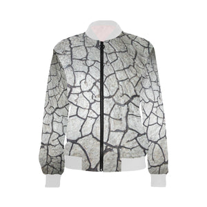 Crackle All Over Print Bomber Jacket for Women (Model H36)