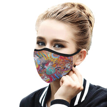 Load image into Gallery viewer, Graffiti Abstract Mouth Mask in One Piece (2 Filters Included) (Model M02)