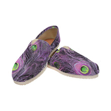 Load image into Gallery viewer, Peacock Feathers Purple Unisex Classic Canvas Slip-On (Model 1206)