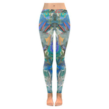 Load image into Gallery viewer, Graffiti Abstract Blue Low Rise Leggings (Invisible Stitch) (Model L05)
