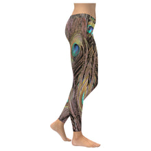 Load image into Gallery viewer, Peacock Feathers Low Rise Leggings (Invisible Stitch) (Model L05)