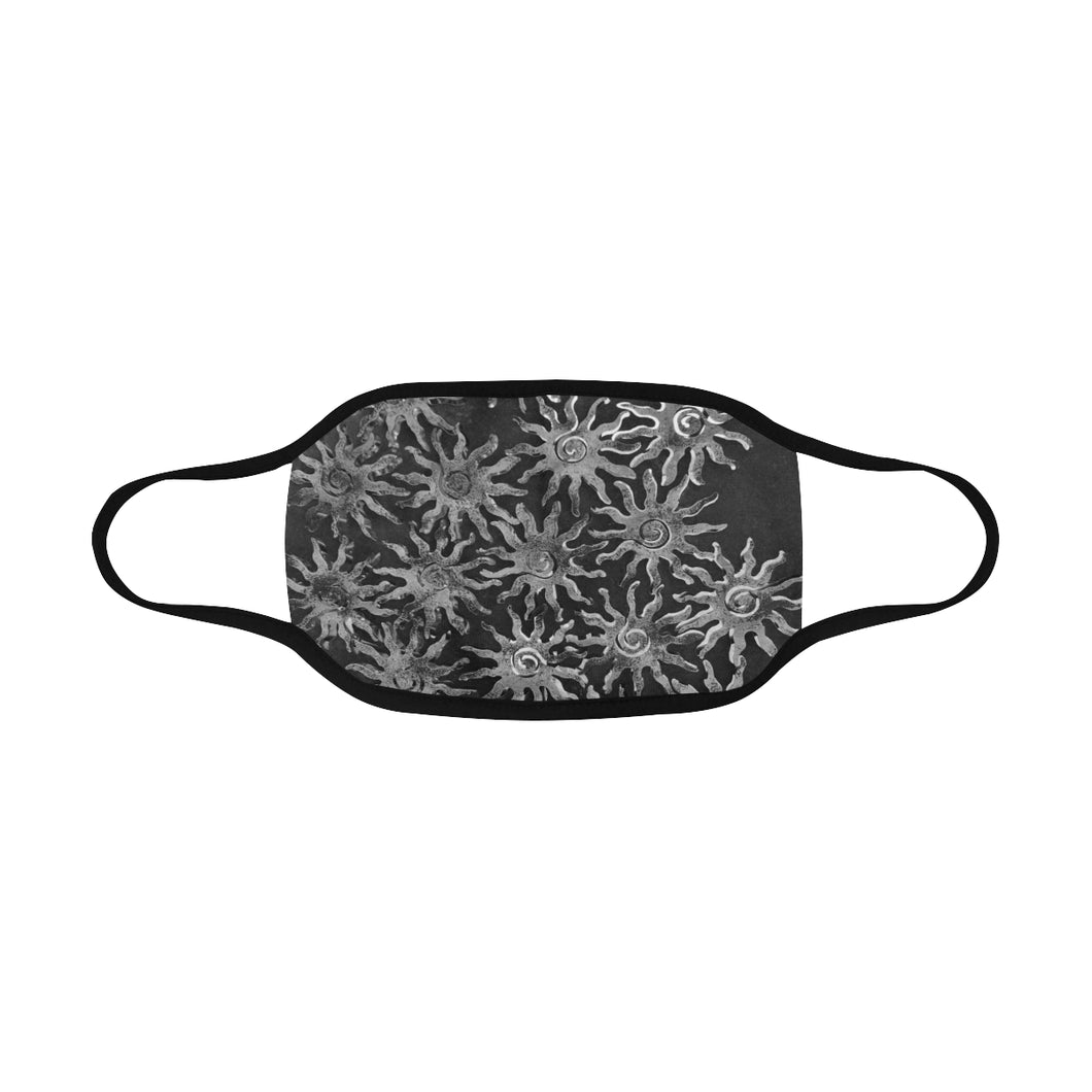 Sunny Turquoise Black and White Mouth Mask in One Piece (Model M02)