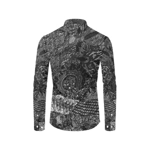 Cresent Paisley Black and White Men's All Over Print Casual Dress Shirt (Model T61)