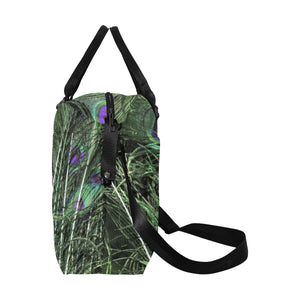Peacock Feathers Green Large Capacity Duffle Bag (Model 1715)