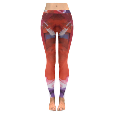 Swirls of Abstract Low Rise Leggings (Invisible Stitch) (Model L05)