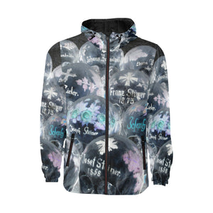 Painted Skulls Negative All Over Print Quilted Windbreaker for Men (Model H35)