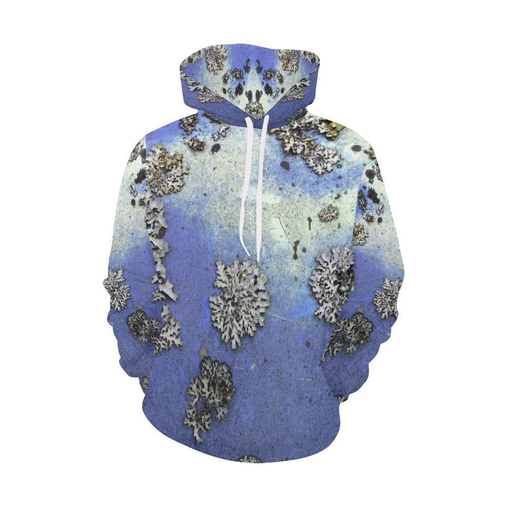 Patches of Moss Blue All Over Print Hoodie for Men/Large Size (USA Size) (Model H13)