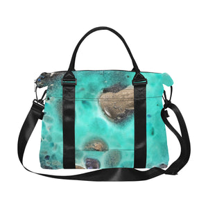 Puddle of Love Aqua Large Capacity Duffle Bag (Model 1715)
