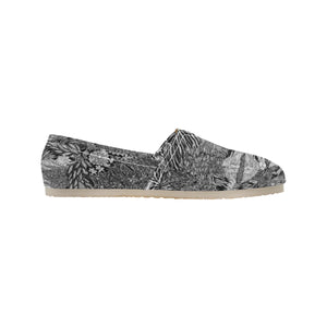Pleasantly Paisley Black and White Unisex Classic Canvas Slip-On (Model 1206)