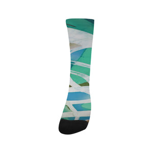 Abstract Circles Aqua Trouser Socks (For Men)