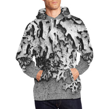 Load image into Gallery viewer, Moss Black and White All Over Print Hoodie for Men/Large Size (USA Size) (Model H13)