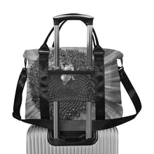 Load image into Gallery viewer, Busy Bee Sunflower Black and White Large Capacity Duffle Bag (Model 1715)