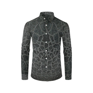 Crackle Black Men's All Over Print Casual Dress Shirt (Model T61)