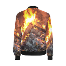 Load image into Gallery viewer, Burst into Flames All Over Print Bomber Jacket for Women (Model H36)