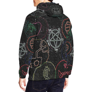 Dante's Inferno Glowing All Over Print Hoodie for Men/Large Size (USA Size) (Model H13)