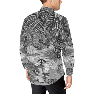 Pleasantly Paisley Black and White Men's All Over Print Casual Dress Shirt (Model T61)