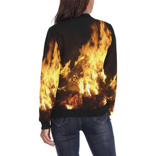 Load image into Gallery viewer, Feathery Flames All Over Print Bomber Jacket for Women (Model H36)