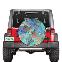Load image into Gallery viewer, Graffiti Abstract Aqua 34 Inch Spare Tire Cover