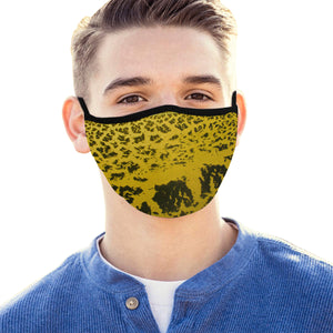 Crackle Art Yellow Mouth Mask (2 Filters Included)