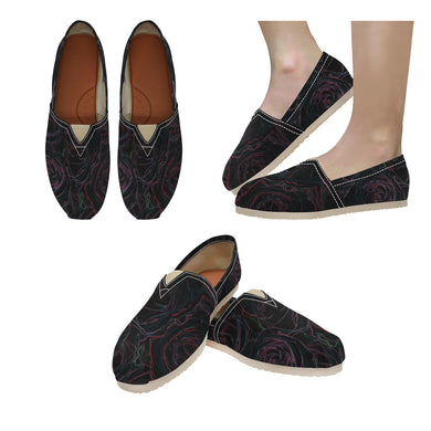 Rose Bouquet Flower Glowing Unisex Classic Canvas Slip-On (Model 1206)