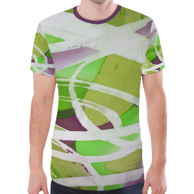 Abstract Circles Green New All Over Print T-shirt for Men (Model T45)