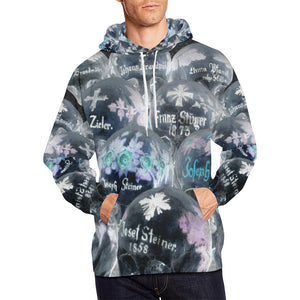 Painted Skulls Negative All Over Print Hoodie for Men/Large Size (USA Size) (Model H13)