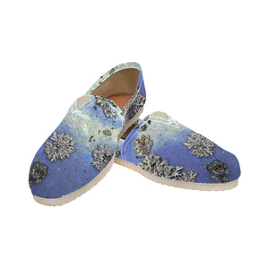 Patches of Moss Blue Unisex Classic Canvas Slip-On (Model 1206)
