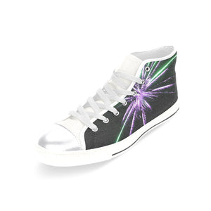 Fireworks Star Purple Women's Classic High Top Canvas Shoes (Model 017)