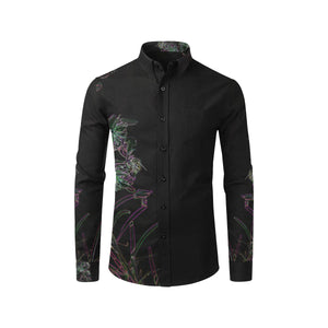 Fireweed Flower Glowing Men's All Over Print Casual Dress Shirt (Model T61)