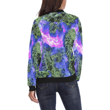 Load image into Gallery viewer, Molten Flames Purple All Over Print Bomber Jacket for Women (Model H36)