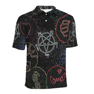 Dante's Inferno Glowing Men's All Over Print Polo Shirt (Model T55)