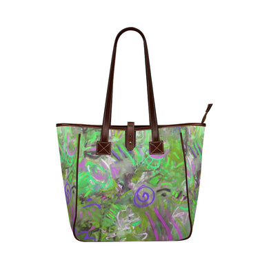 Graffiti Abstract Green Classic Tote Bag (Model 1644)