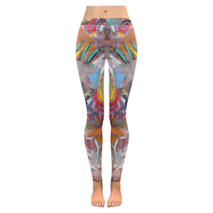 Graffiti Abstract Low Rise Leggings (Invisible Stitch) (Model L05)