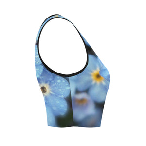 Forget Me Not Flower Women's Crop Top (Model T42)