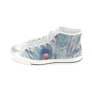 Peacock Feathers Negative Men’s Classic High Top Canvas Shoes (Model 017)
