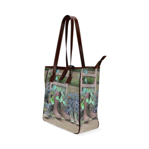 Blooming Boots Flower Blue Classic Tote Bag (Model 1644)