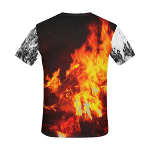 Flames Outline All Over Print T-Shirt for Men (USA Size) (Model T40)