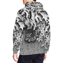 Load image into Gallery viewer, Moss Black and White All Over Print Hoodie for Men/Large Size (USA Size) (Model H13)