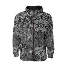 Load image into Gallery viewer, Perfectly Paisley Black and White All Over Print Quilted Windbreaker for Men (Model H35)
