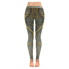 Load image into Gallery viewer, Crackling Yellow Low Rise Leggings (Invisible Stitch) (Model L05)