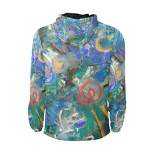 Load image into Gallery viewer, Graffiti Abstract Blue All Over Print Quilted Windbreaker for Men (Model H35)