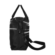 Load image into Gallery viewer, Fireworks Star Black and White Large Capacity Duffle Bag (Model 1715)